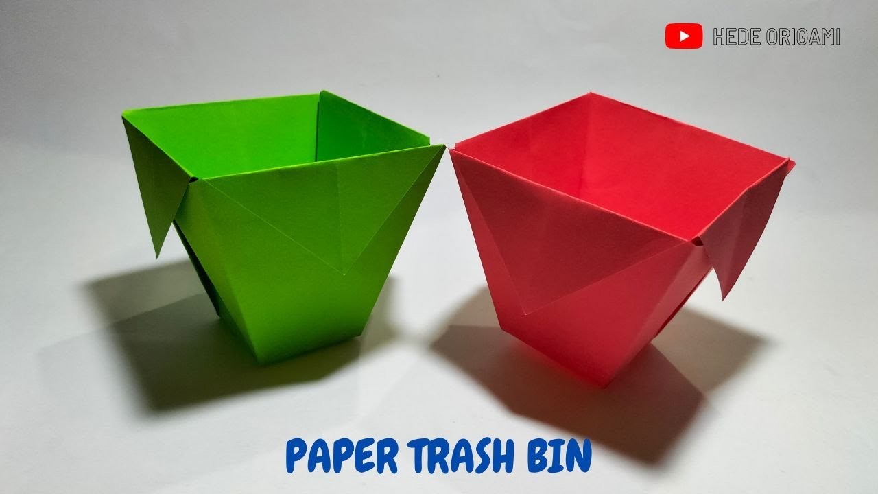 Origami Paper Trash Bin - How To Make Paper Trash Bin Origami #origami #origamicraft #origamiart