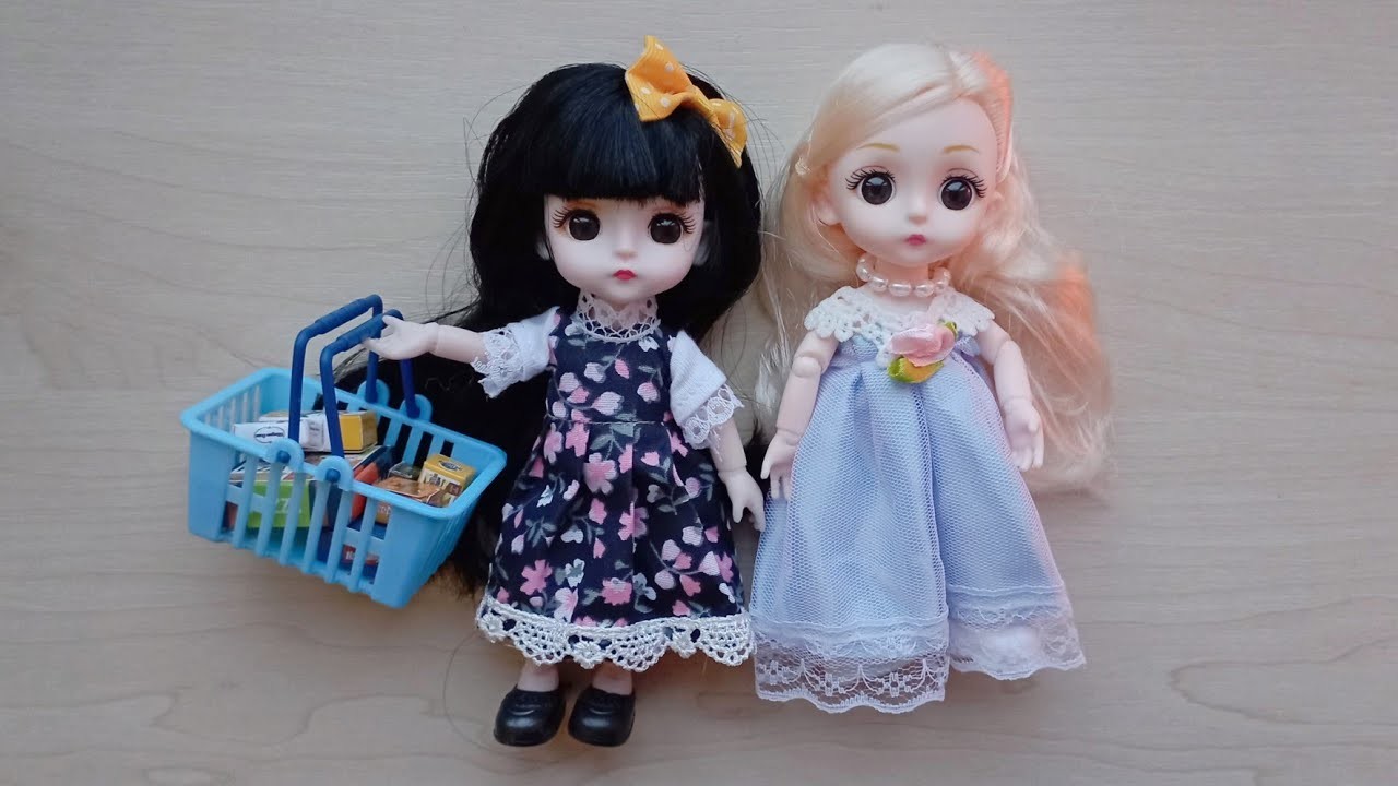 Unboxing: Mini shopping basket for supermarket | Top ten basket items for your doll