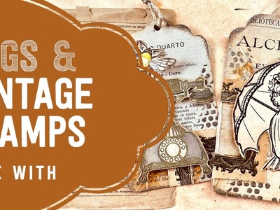 Vintage Tags with Hand Drawn Stamps | LIVE with Els