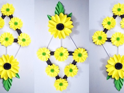 Wall Hanging Craft Ideas | Beautiful Paper Flower Wall Decor | Easy Quick Paper Wall Hanging Craft