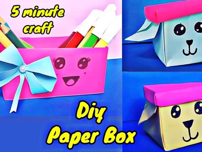 2 Cute MINI PAPER Storage Box. Easy paper craft. paper craft.School craft.easy to make #origami