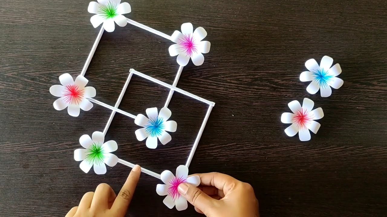 3 Quick and Easy Paper Wall Hanging Ideas | Paper Flower Wall & Cardboard Reuse | White Paper Craft