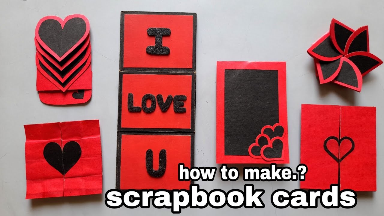 6 different types of scrapbook cards tutorial | easy handmade greeting cards | diy scrapbook cards