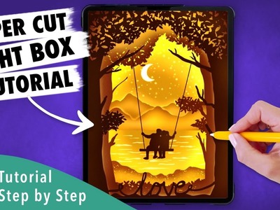 Anyone Can Draw This PAPER CUT LIGHT BOX in Procreate - Easy step by step tutorial for beginners