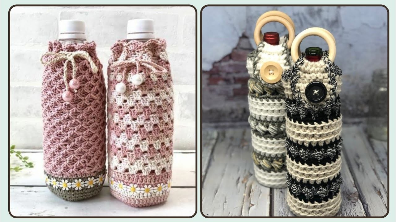 Attractive Crochet Hand-knitted Bottle Cover Ideas - Crochet Patterns