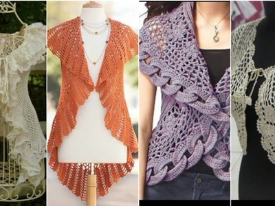 Awesome and stunning crochet round vest jacket mother & bride party wear designs for ladies 2023