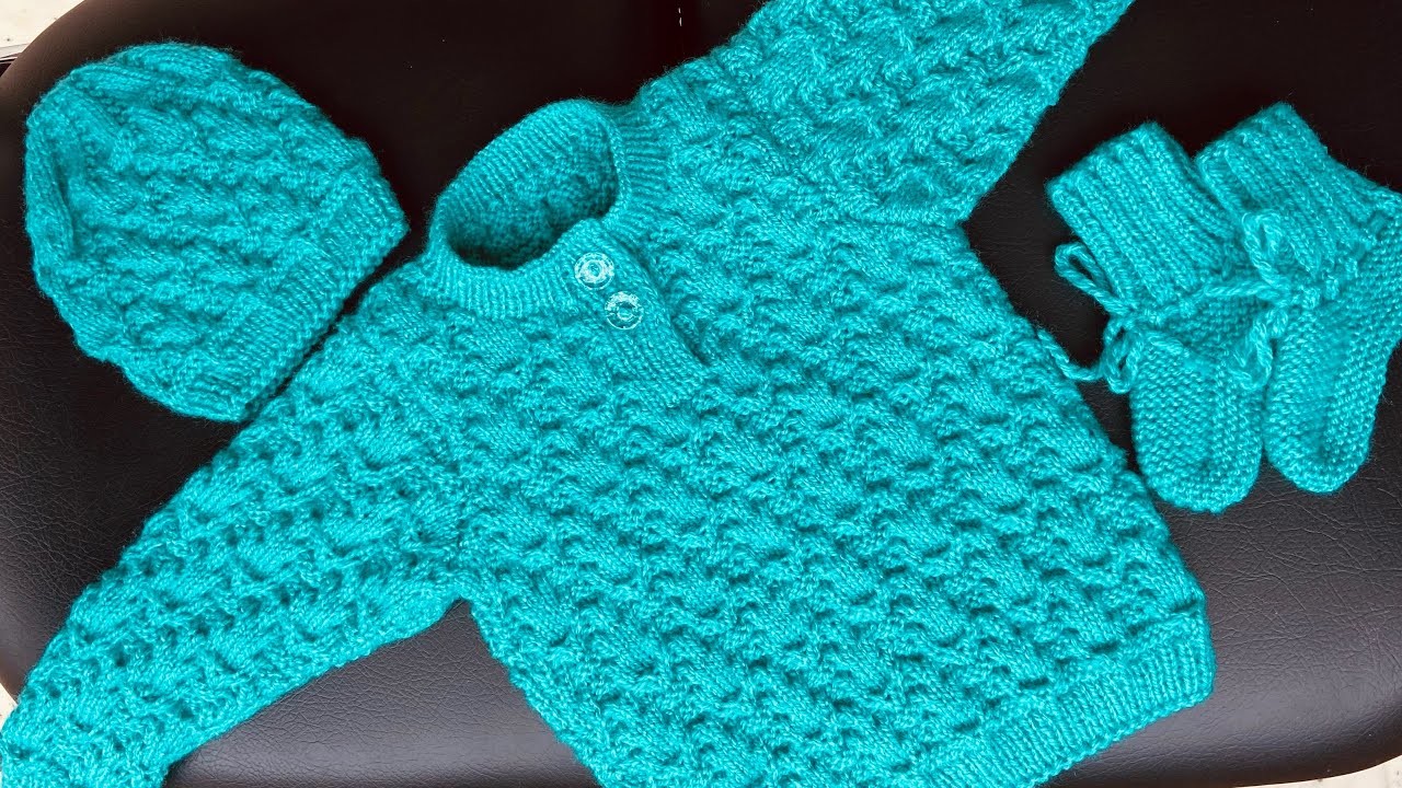 Beautiful baby set knitting pattern (6-18 months) | baby cardigan | baby socks | baby cap ✅????