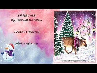 COLOURALONG | Seasons – Hanna Karlzon | Winter reindeer | Adult Colouring