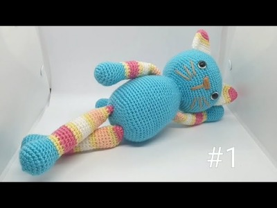 Crochet Amigurumi Cat tutorial.Gato de Amigurumi passo a passo#1 #crochet #crochettutorial #crochê