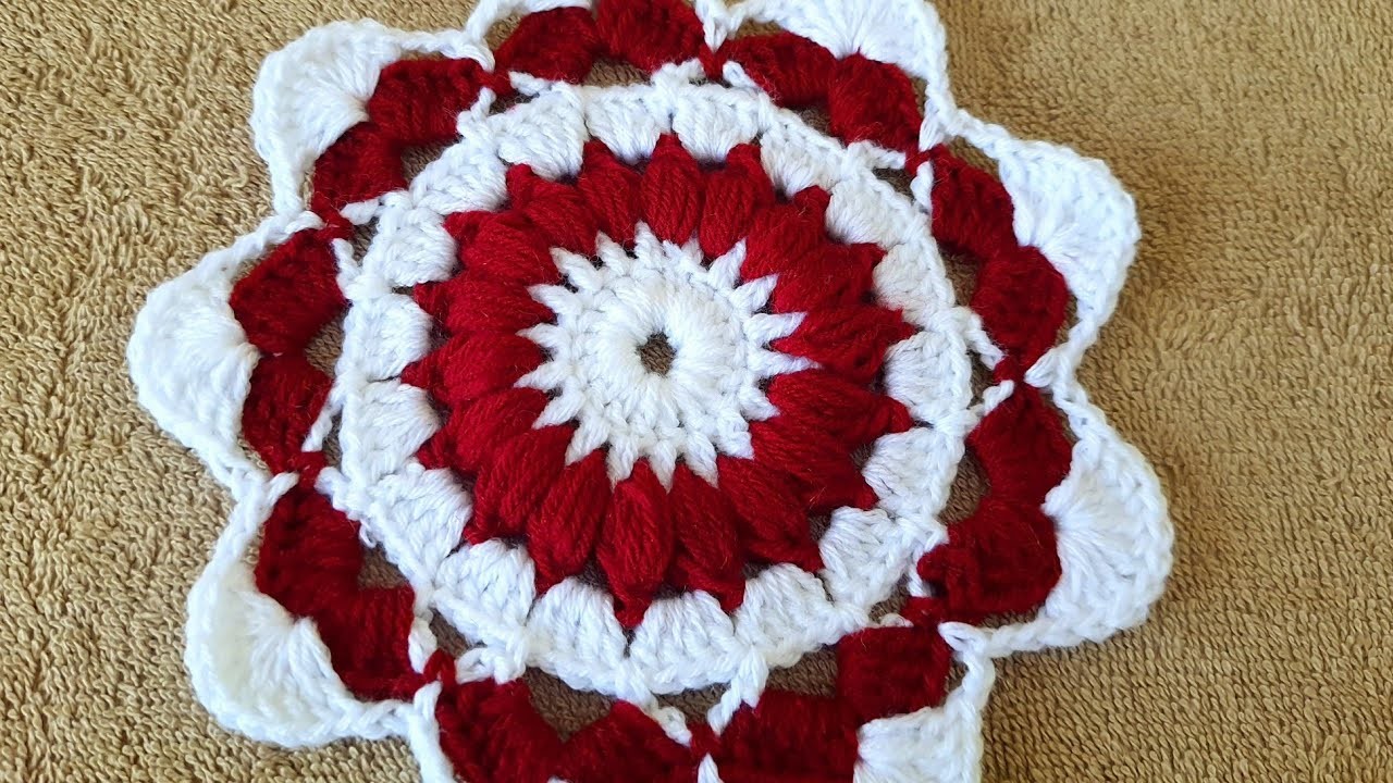 Crochet Coster pattern, Crochet tea Coster design, woolen cup Coster, Coster pattern