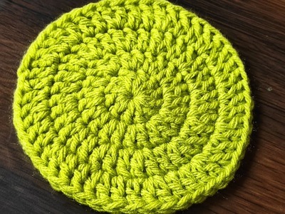 Crochet : Flat Circle for beginners. coasters, doilies using Double Crochet in Tamil