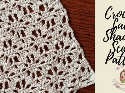 Crochet Lacy Shawl.Scarf Pattern