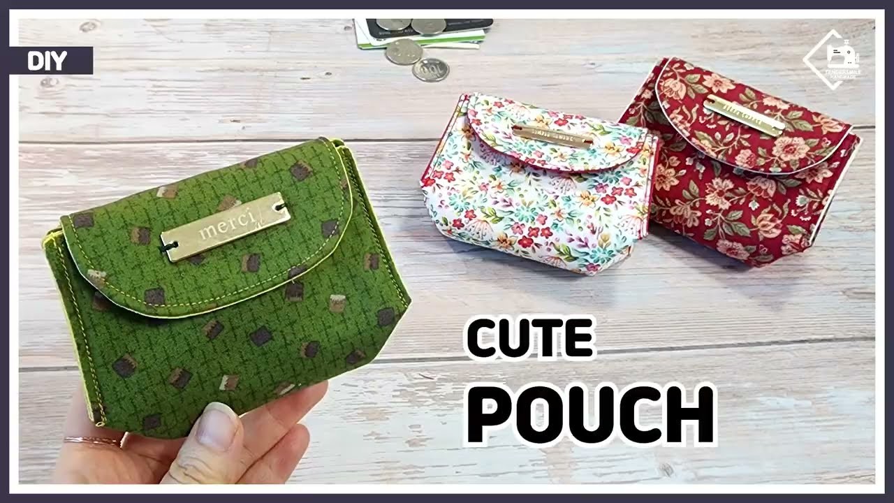 DIY Gift idea! Coin & card purse made in 5 minutes. free pattern  [Tendersmile Handmade]