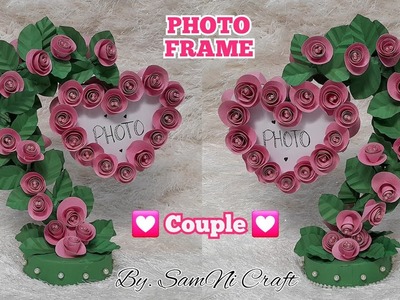 DIY Love Couple | Paper Heart Photo Frame Making Idea | Gift Valentine's Day