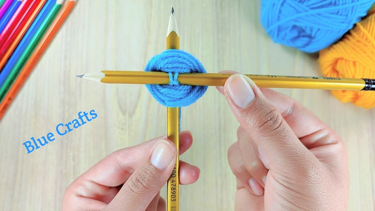 Easy Craft | Hand Embroidery Amazing Trick With Pen | Beautiful Woolen Flower Design