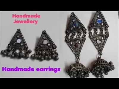 Handmade earrings at home.Handmade jewellery making tutorial