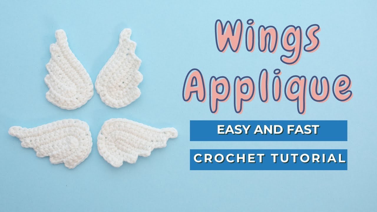 How to crochet Angel Wings - Wings applique crochet pattern