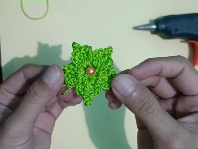 How to crochet simple flower #2  (Cara merajut bunga sederhana #2)