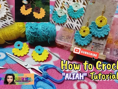 How to crochet tutorial #6 |Fan  "aliah" earrings@jiuvmyerstudiovlog #youtube #trending #viral #diy