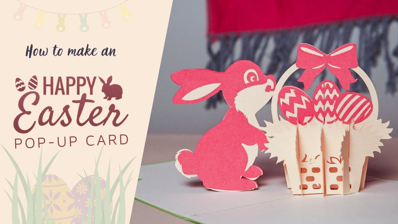 How to make an Easter pop-up card (The bunny with a basket pop-up card) | Paper Soul Craft