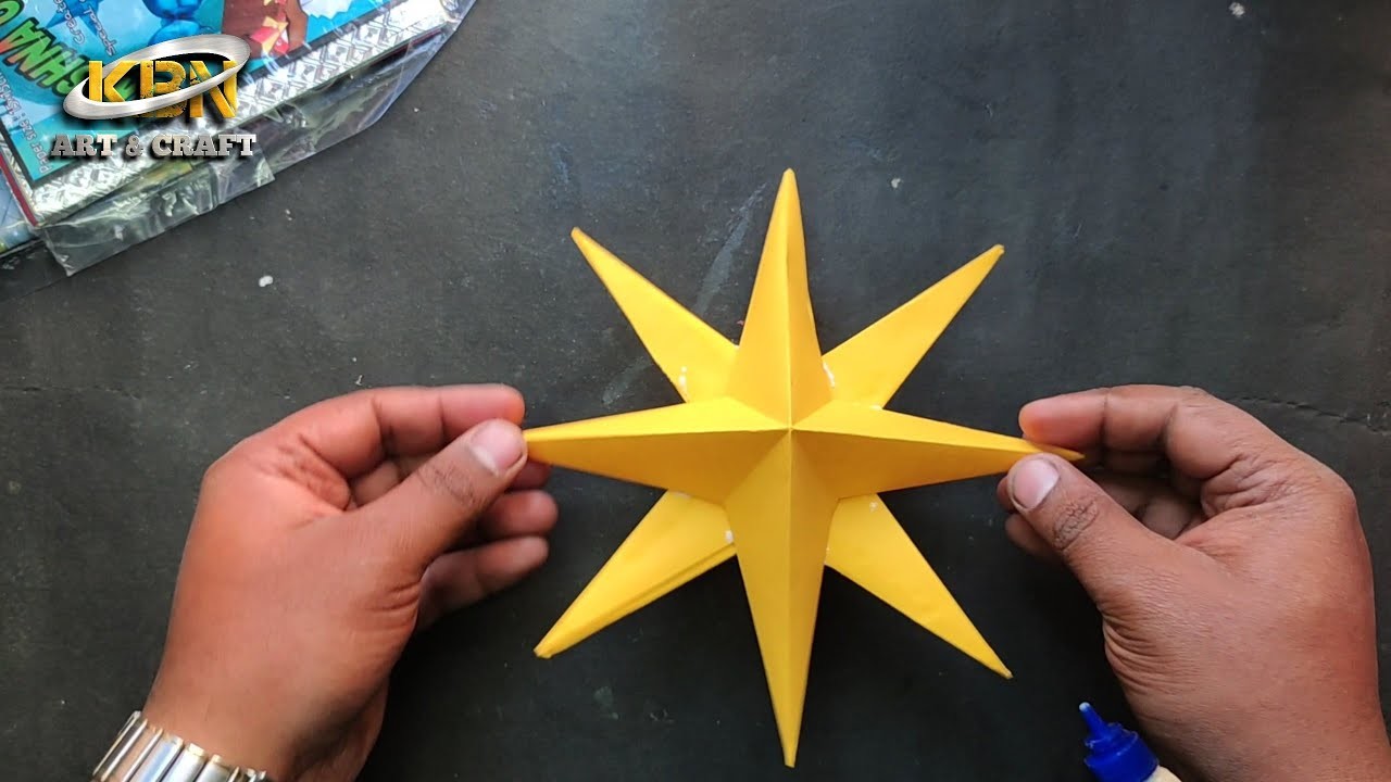 How to make an easy paper star_paper star _ 3D paper star @kbnepali9173 @kbnartcraft