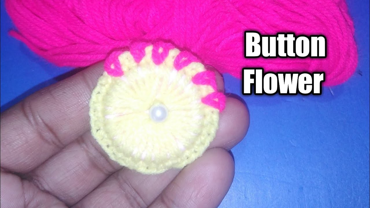 New Super Easy Button  Flower Making Idea With Woolen,Hand Embroidery Button Flower,Diy Button