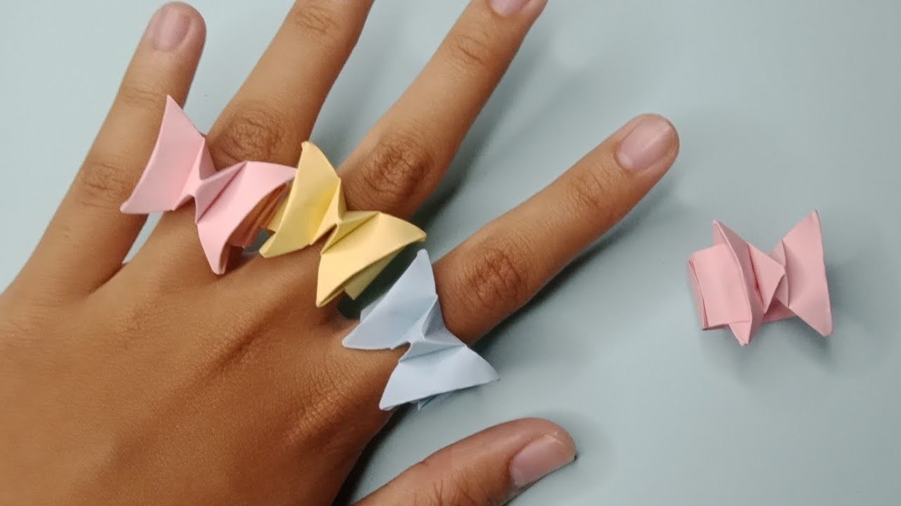 Origami Butterfly Ring - How to make a paper ring || Tutorials