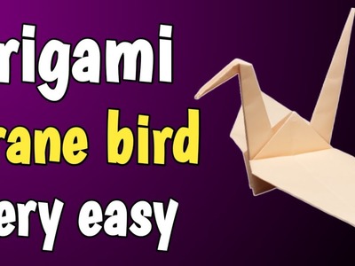 Origami Crane Bird. Easy paper Tsuru
