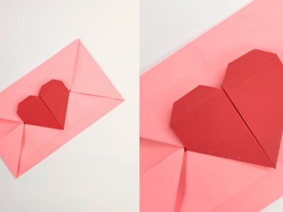 Origami HEART ENVELOPE | How to make paper envelope with heart