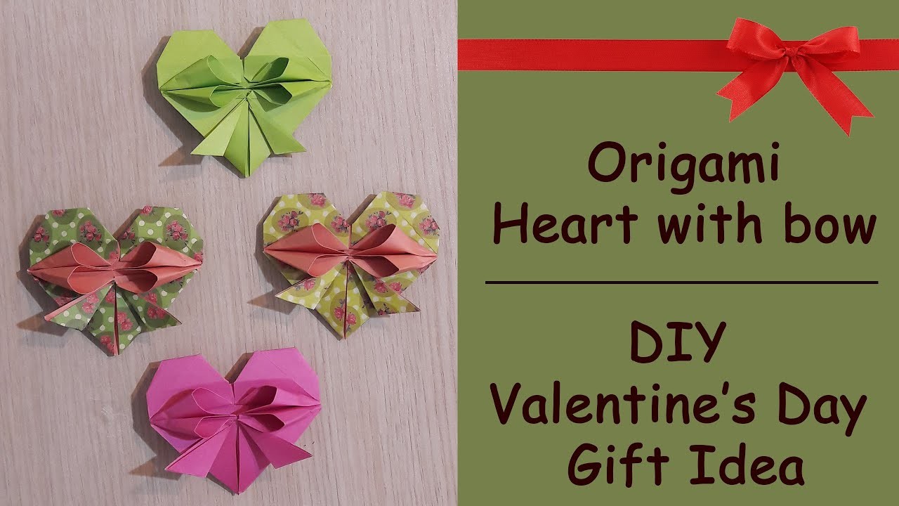 Origami Heart with bow????|Valentin's day craft????|Paper Heart|Easy Origami|Origami For Valentine's day
