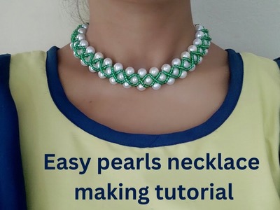 Pearl jewelry making at home diy  easy necklace making