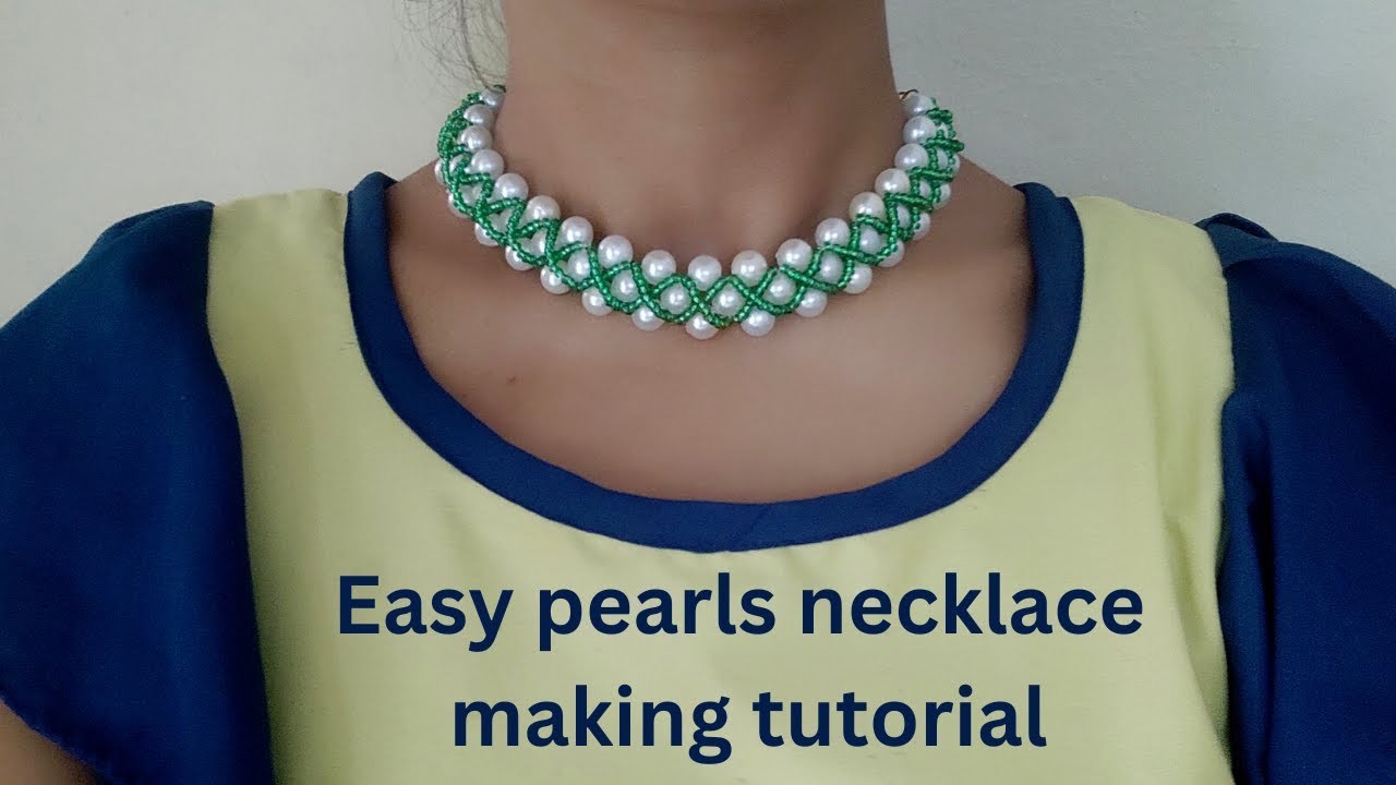 Pearl jewelry making at home diy  easy necklace making