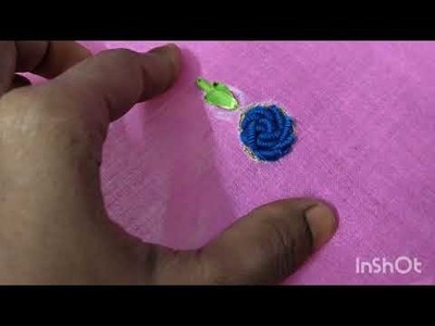 Simple bullion knot rose design