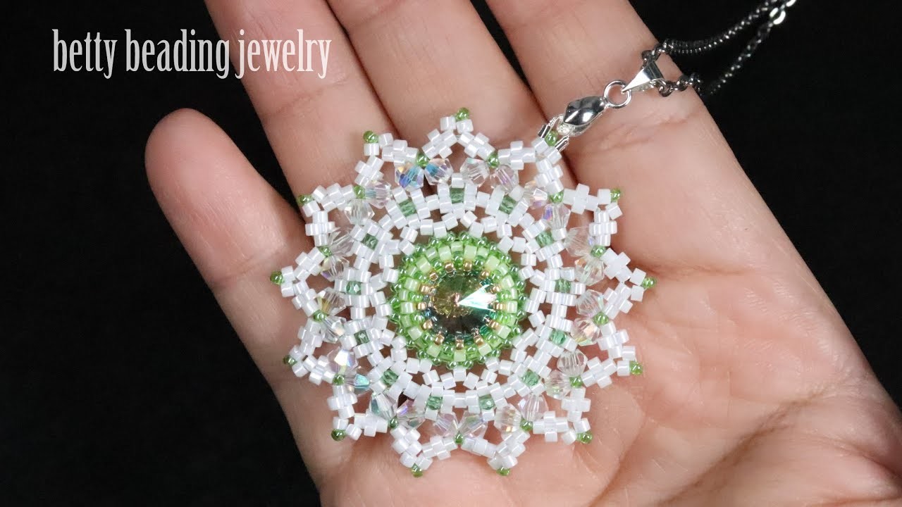 Stunning  beaded pendan or earring .beading tutorial elegant and easy for beginners