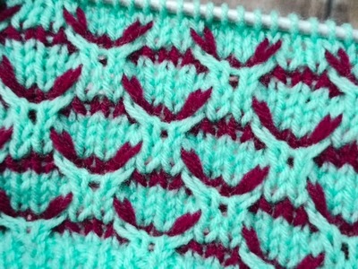 Two colour pattern | knitting design #691 | khubsurat Bunai design