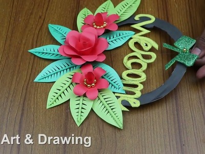 Unique Paper Flower Wall Hanging - Beautiful Paper Craft Ideas For Valentine's Day