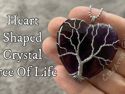Wire wrapped tree of life - heart shaped crystal! ????