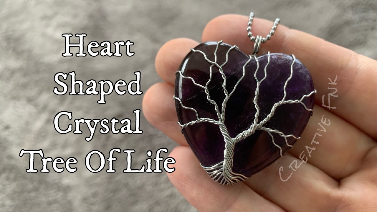 Wire wrapped tree of life - heart shaped crystal! ????