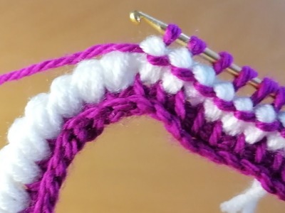 Wow!???? very Easy! How to make Tunisian Crochet knitting pattern çokkolay Tunus işi örgü yelek modeli