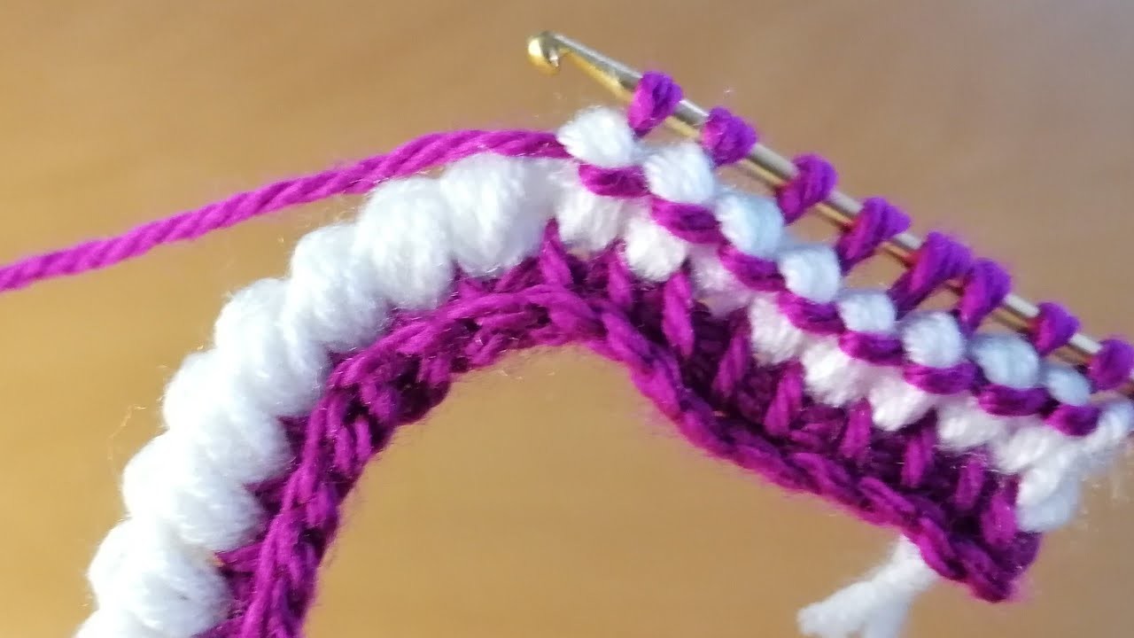 Wow!???? very Easy! How to make Tunisian Crochet knitting pattern çokkolay Tunus işi örgü yelek modeli