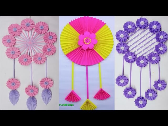 3 EASY AND QUICK PAPER CRAFT WALL HANGING. CRAFT WITH PAPER AT HOME. A4 SHEET CRAFT