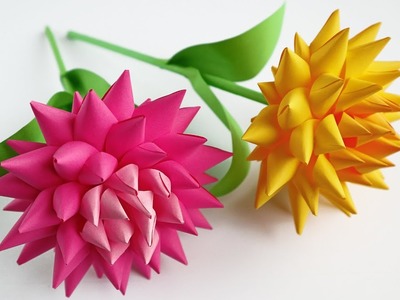 ????3D PAPER FLOWERS making! ???? Origami Flower DIY
