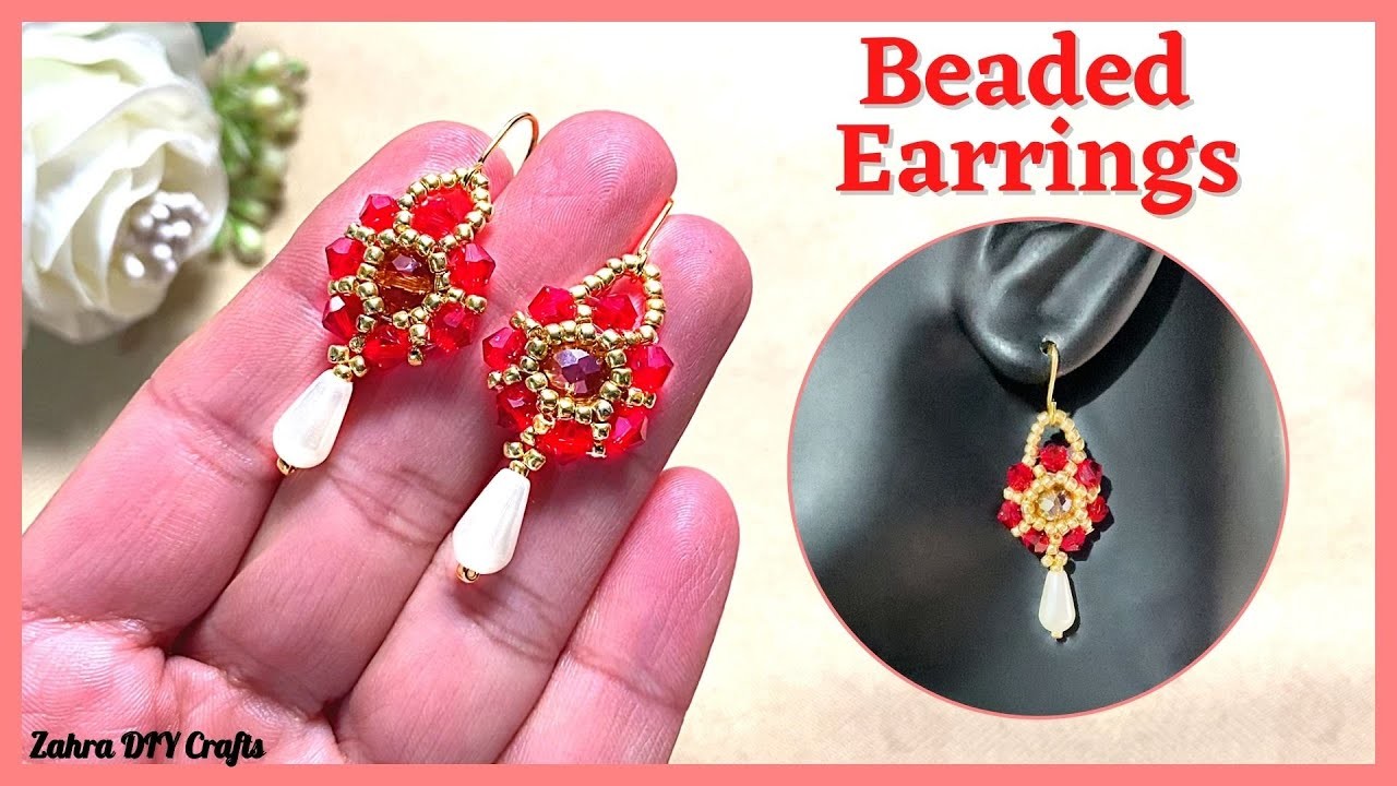 Beaded Earrings Elegant Pattern | How to Make Beaded Jewelry | DIY Beading Tutorial