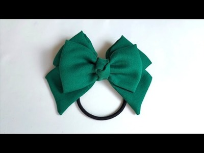 Bow scrunchie | fabric bow scrunchie diy | how to make bow scrunchie hair tie