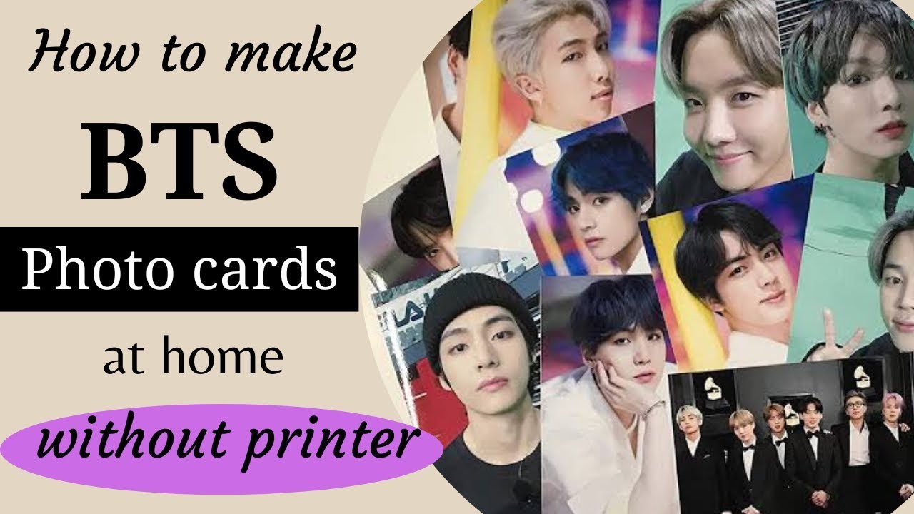 BTS Photo cards without printer ????✨. how to make BTS photocards at home. btsarmy. save money