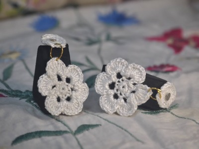 CROTCHET LIZA, White floral, Crotchet Earring!