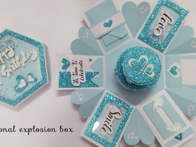 DIY Hexagon explosion box | Special handmade cake explosion box | Love birthday explosion box