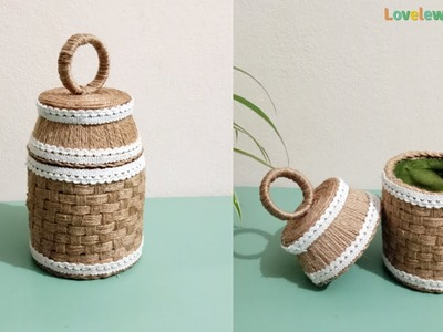 Diy jute Handicraft. Diy Rope Handicraft. Handicraft Ideas from Jute. Jute craft with waste plastic