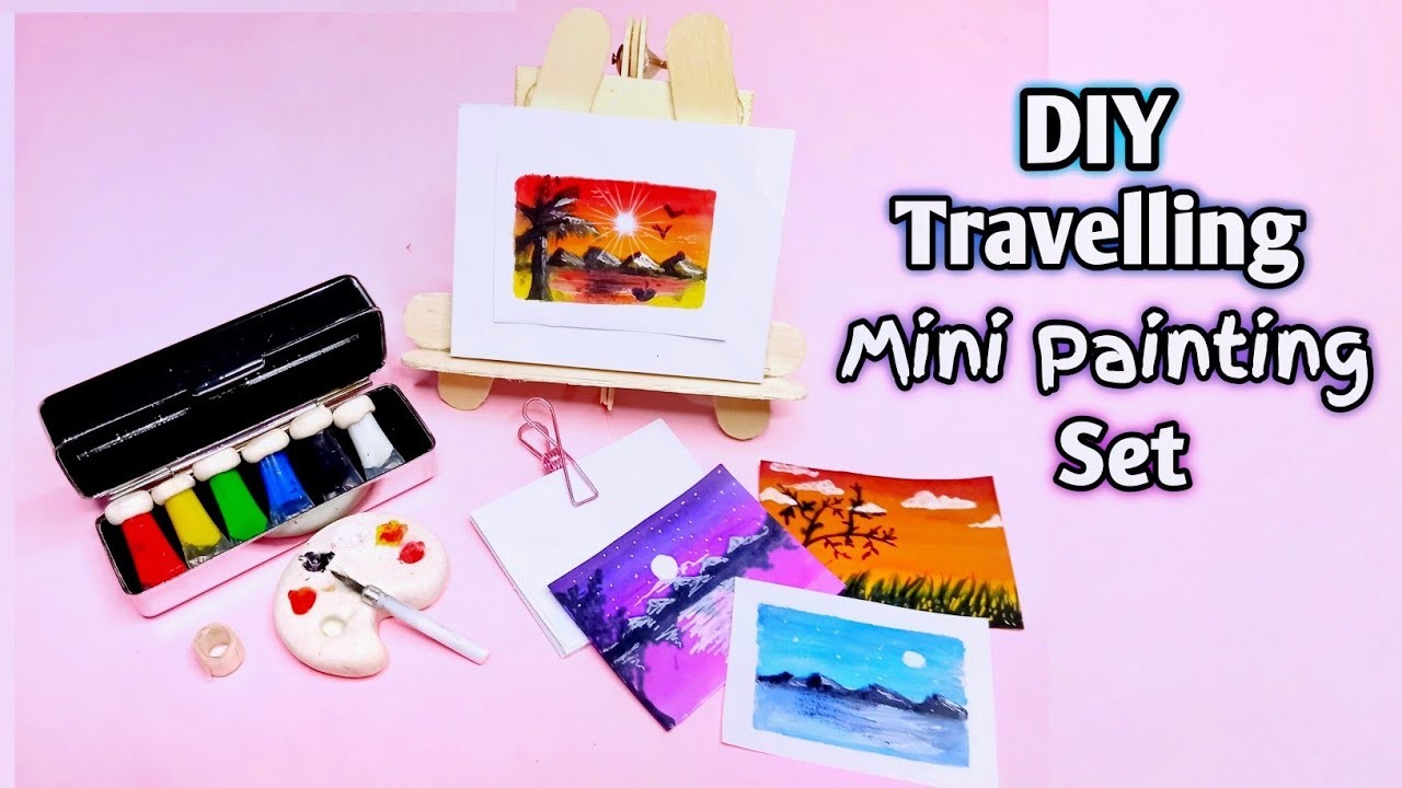 DIY Miniature Traveling Painting Set | How to make Painting Set at home #painting #art
