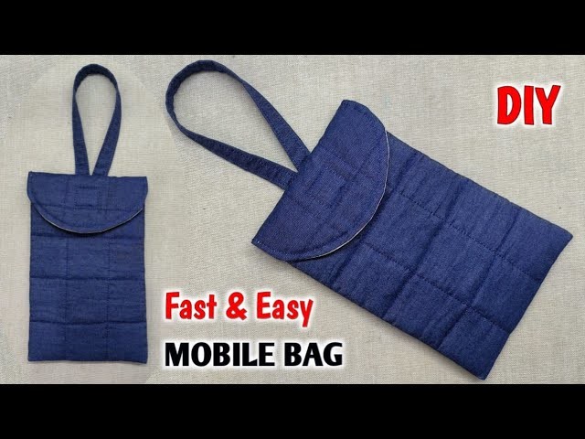 DIY Mobile phone pouch | Cell phone bag Cutting and Stitching | Phone bag | Old jean reuse ideas